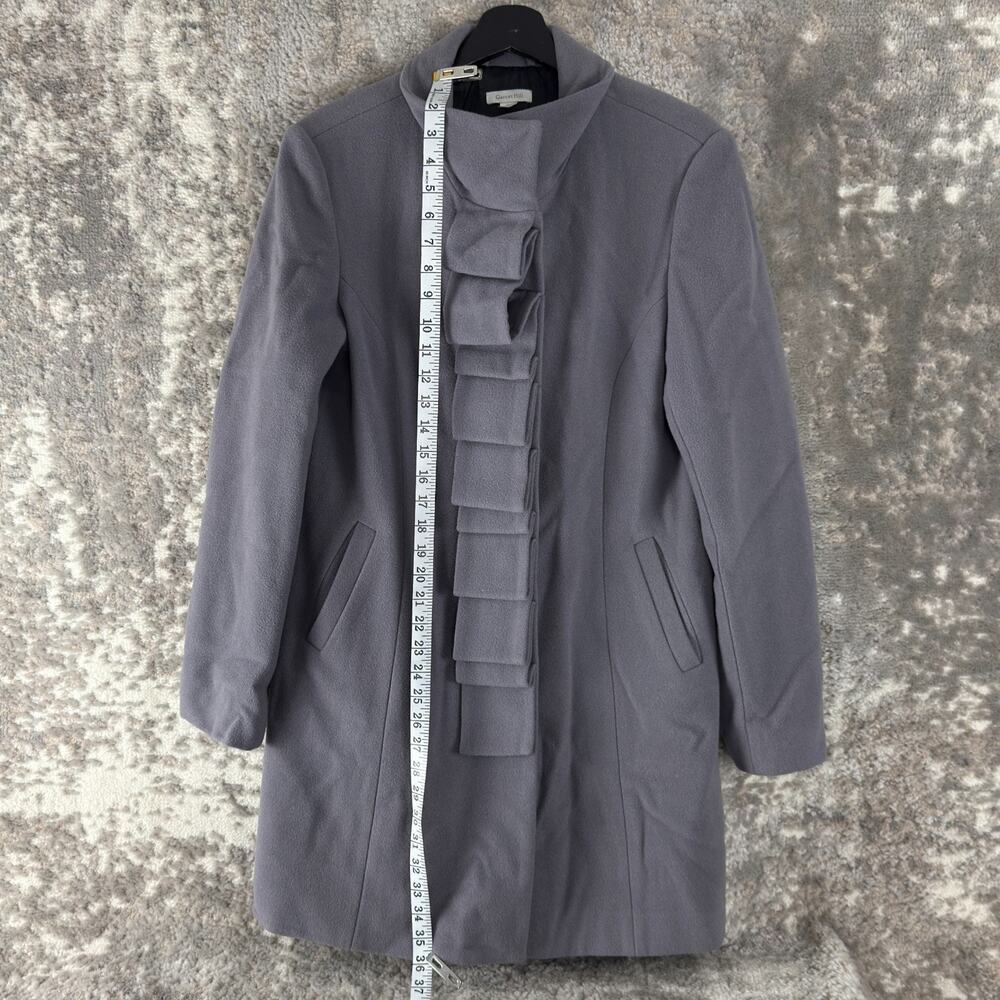 Garnet Hill Size 8 Wool Blend Coat Gray Snap Button Long Sleeve Outdoor - Picture 2 of 9